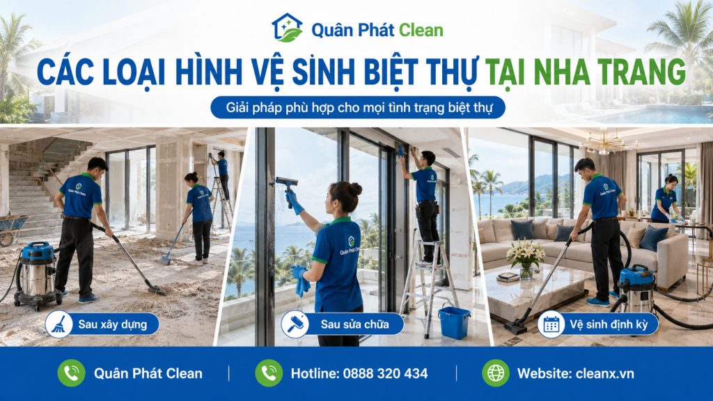 Các loại hình vệ sinh biệt thự tại Nha Trang
