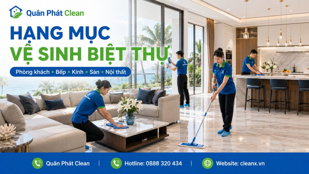 Các hạng mục vệ sinh biệt thự tại Nha Trang