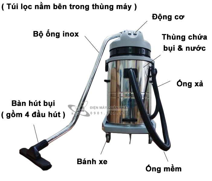 Cấu tạo máy hút bụi công nghiệp tại Nghệ An