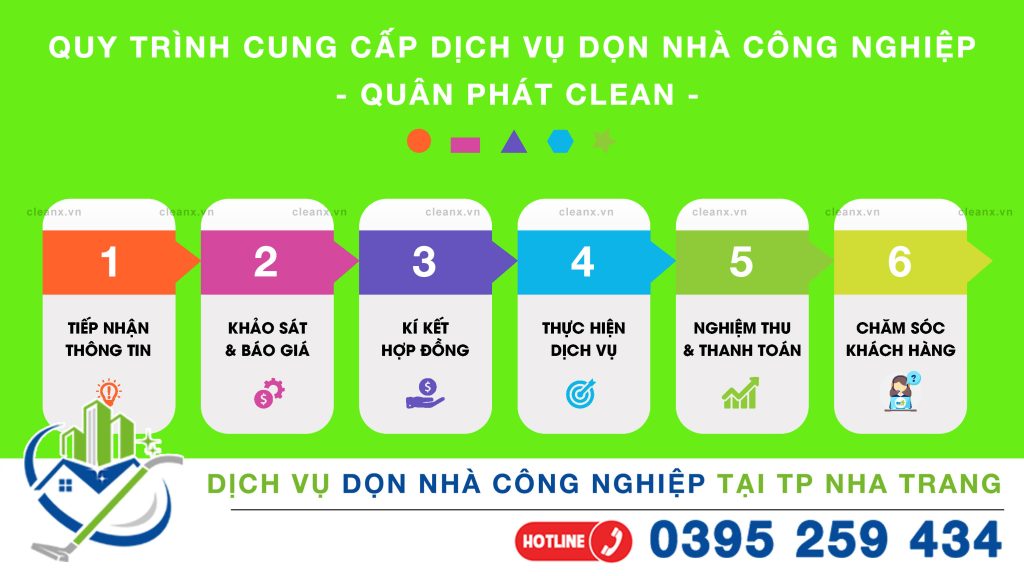 Quy trình cung cấp Dịch vụ dọn nhà công nghiệp tại Nha Trang